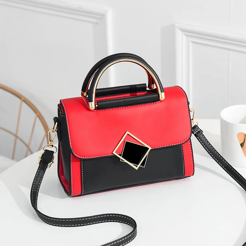 Elegant Color-Blocked PU Leather Crossbody Wallet – curated by Zorafort