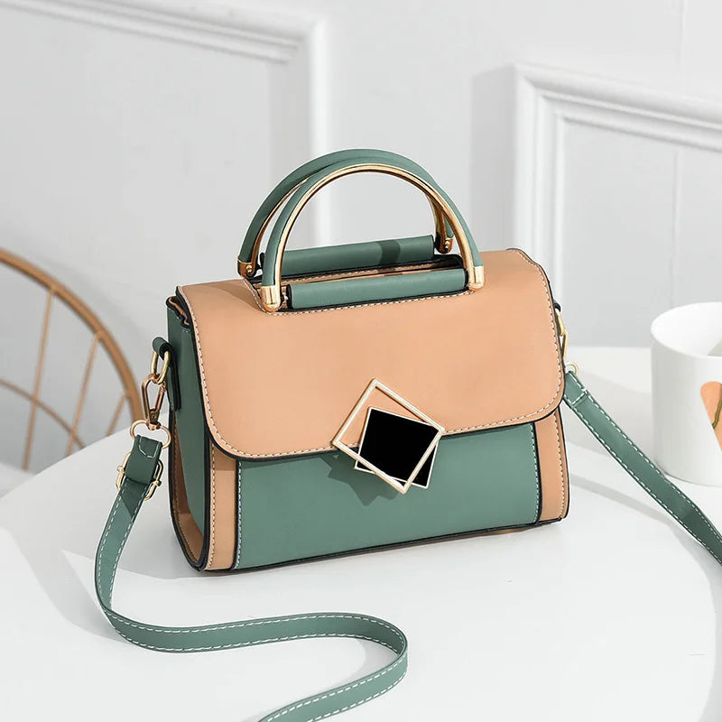 Elegant Color-Blocked PU Leather Crossbody Wallet – curated by Zorafort