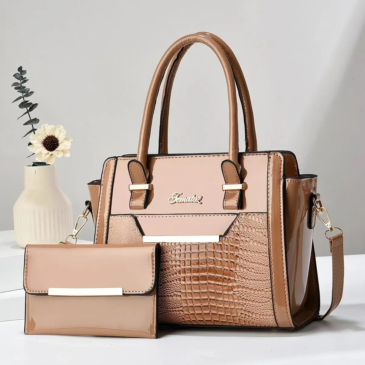 Crocodile Print Shoulder Tote - Curated by Zorafort