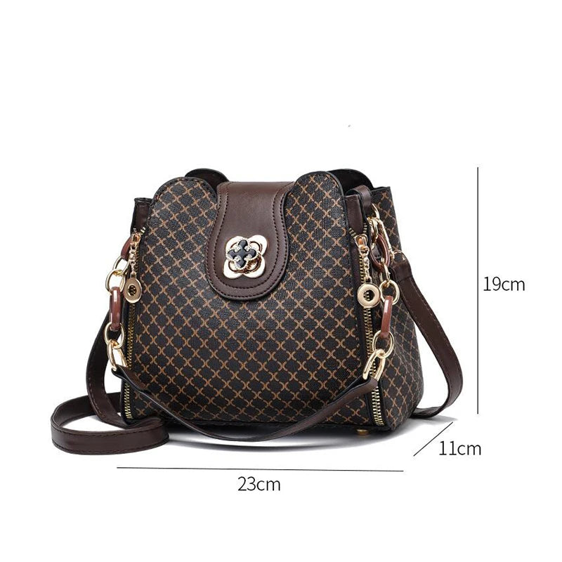 Geometric PU Leather Bucket Bag – curated by Zorafort