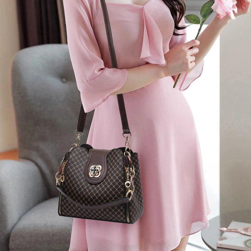 Geometric PU Leather Bucket Bag – curated by Zorafort