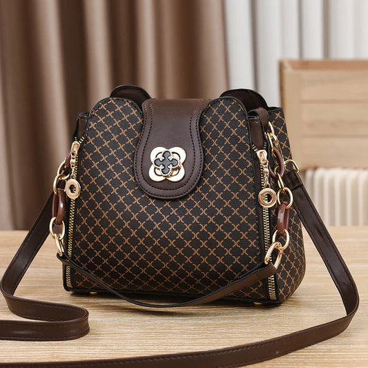 Geometric PU Leather Bucket Bag – curated by Zorafort
