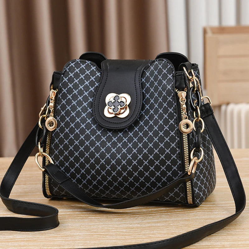 Geometric PU Leather Bucket Bag – curated by Zorafort